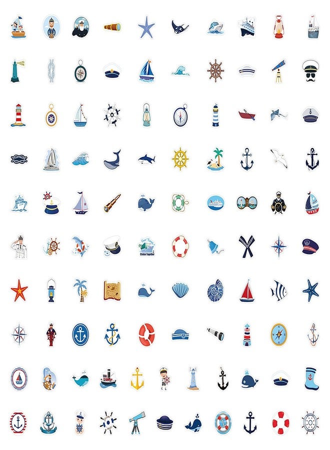 Moonlik 100PCS Nautical Stickers for Cruise Party, Scrapbook, DIY Crafts - Palm Tree, Whale Designs for Journal, Diary, Photo Album, DIY Crafts and Birthday Decoration - Image 5